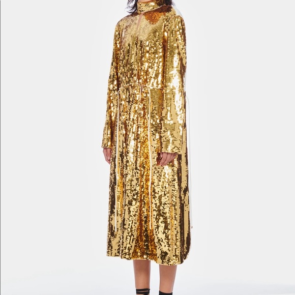 Tibi Ivory/Gold midi NWT XS high neck - Picture 5 of 11